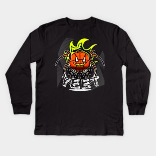 Jack O Lantern Halloween - Basketball Player Workout - Graphic Sports Fitness Athlete Saying Gift Kids Long Sleeve T-Shirt